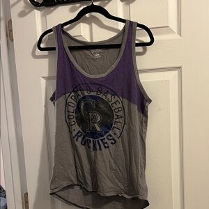 MLB Women's Purple and Gray Rockies Tank Top